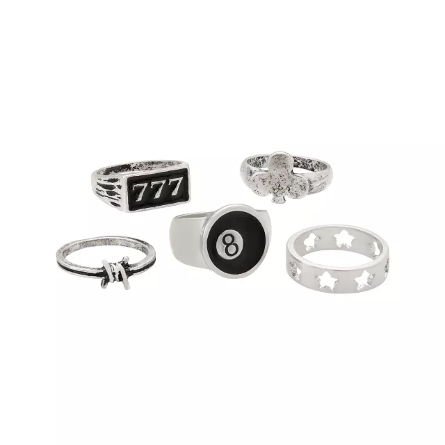 Multi-Pack Casino Symbol Rings - 5 Pack at Spencer's