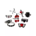 Multi-Pack Gothic Symbols Mixed Rings - 9 Pack at Spencer's