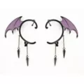 Purple Bat Wing Dangle Ear Cuffs at Spencer's