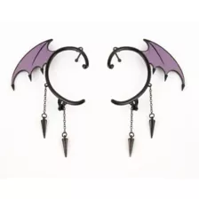 Purple Bat Wing Dangle Ear Cuffs at Spencer's