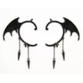 Purple Bat Wing Dangle Ear Cuffs at Spencer's