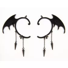 Purple Bat Wing Dangle Ear Cuffs at Spencer's