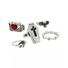Multi-Pack Coffin and Skeleton Rings - 5 Pack at Spencer's