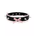 Pink Bow Lace Spike Choker Necklace at Spencer's