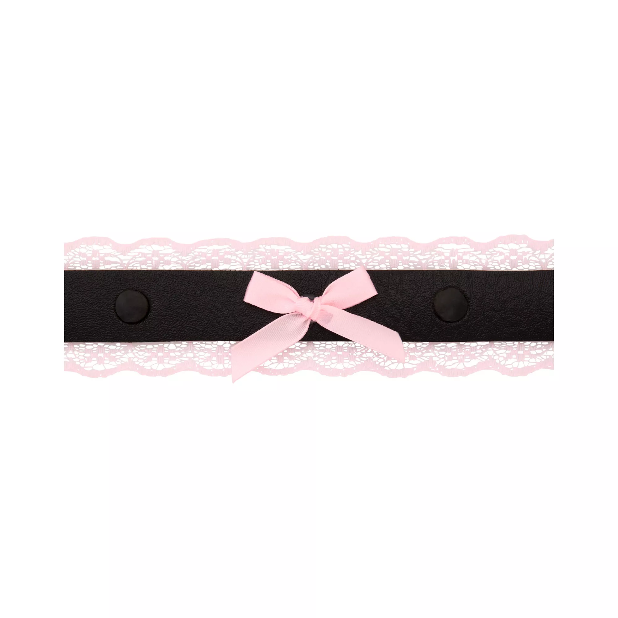 Pink Bow Lace Spike Choker Necklace