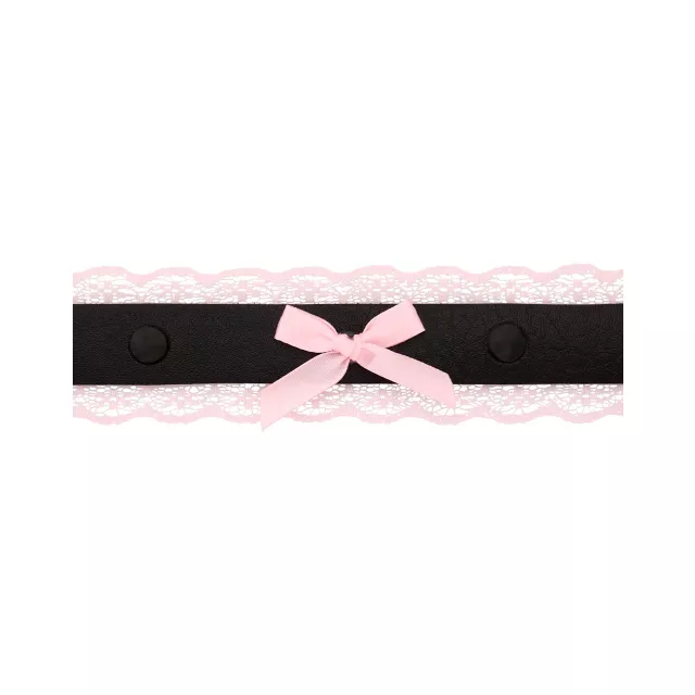 Pink Bow Lace Spike Choker Necklace at Spencer's
