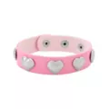 Pink and Black Heart Studded Cuff Bracelets at Spencer's