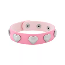 Pink and Black Heart Studded Cuff Bracelets at Spencer's