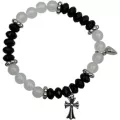 Black and Red Beaded Cross Magnetic Long Distance Bracelet Set at Spencer's