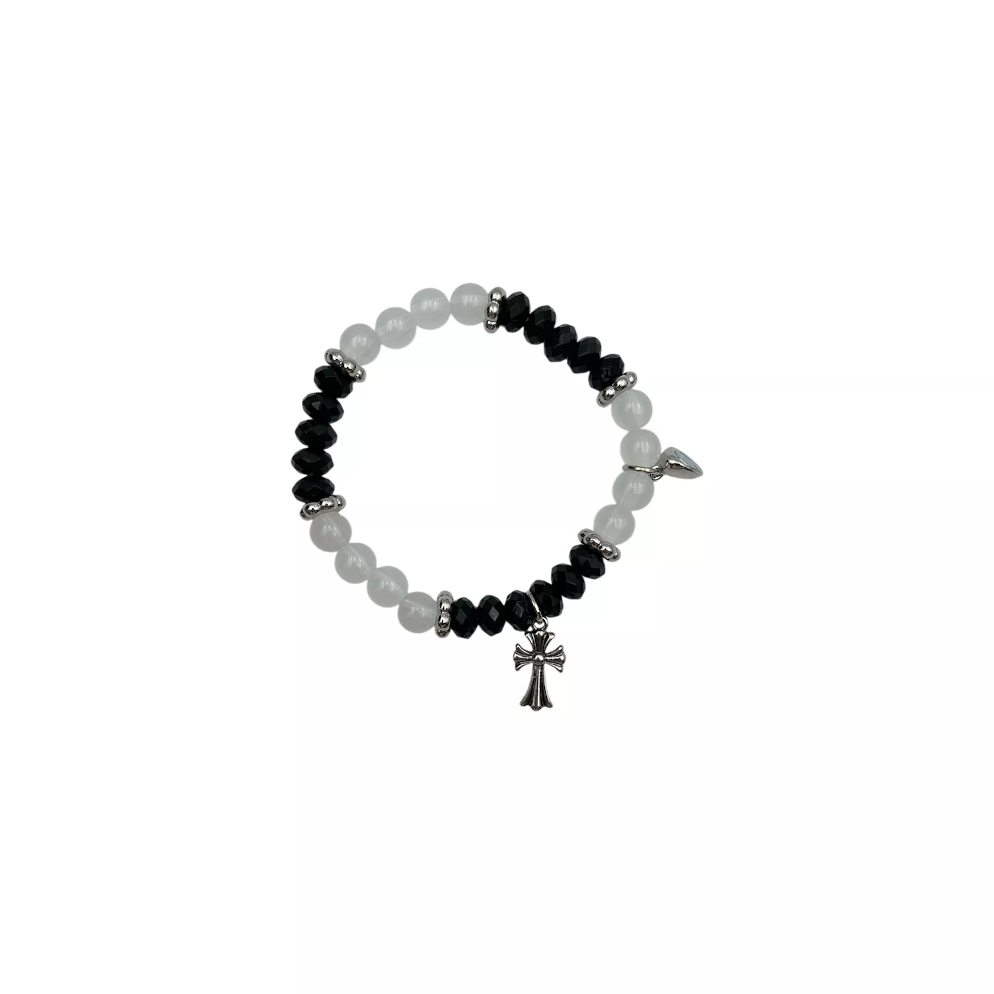Black and Red Beaded Cross Magnetic Long Distance Bracelet Set at Spencer's