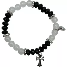 Black and Red Beaded Cross Magnetic Long Distance Bracelet Set at Spencer's