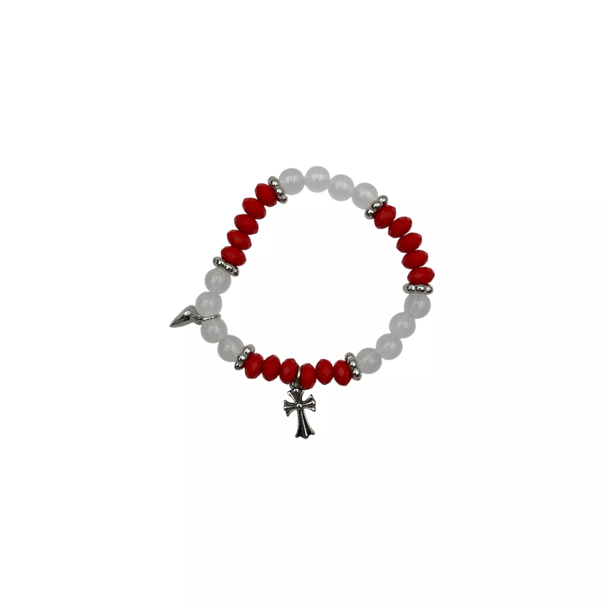 Black and Red Beaded Cross Magnetic Long Distance Bracelet Set at Spencer's
