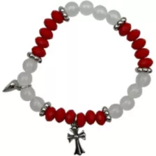 Black and Red Beaded Cross Magnetic Long Distance Bracelet Set at Spencer's