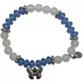 Pink and Blue Beaded Butterfly Magnetic Long Distance Bracelet Set at Spencer's