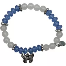 Pink and Blue Beaded Butterfly Magnetic Long Distance Bracelet Set at Spencer's
