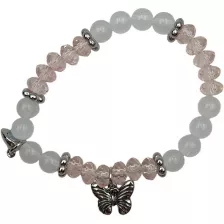 Pink and Blue Beaded Butterfly Magnetic Long Distance Bracelet Set at Spencer's
