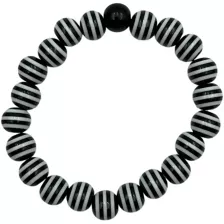 Black and White Striped Long Distance Bracelet Set at Spencer's
