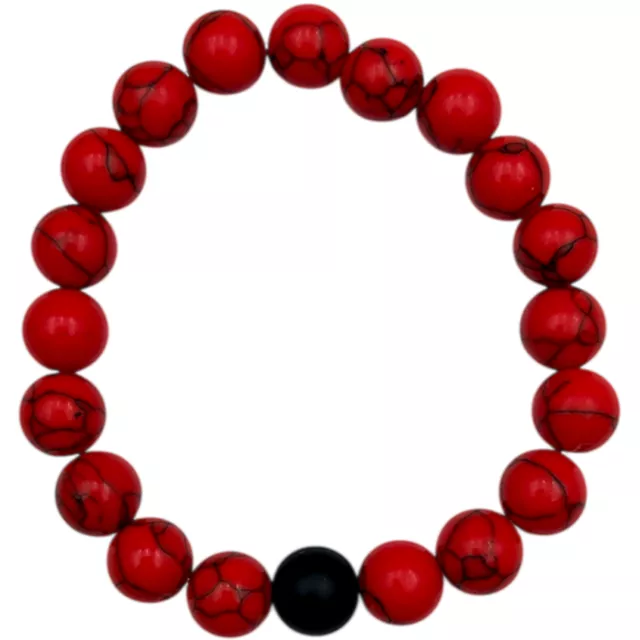 Black and Red Marble Long Distance Bracelets - 2 Pack at Spencer's
