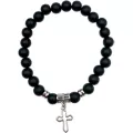Black and White Marbled Cross Long Distance Bracelets - 2 Pack at Spencer's