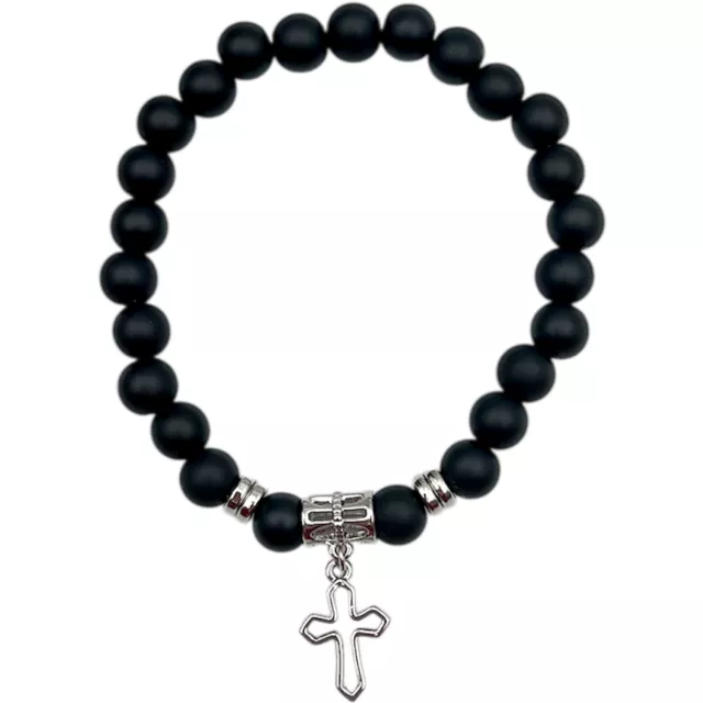 Black and White Marbled Cross Long Distance Bracelets - 2 Pack at Spencer's