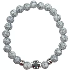 Black and White Marbled Cross Long Distance Bracelets - 2 Pack at Spencer's