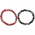 Black and Red Graffiti Long Distance Bracelets - 2 Pack at Spencer's