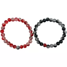 Black and Red Graffiti Long Distance Bracelets - 2 Pack at Spencer's