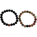 Black and Multicolor Long Distance Bracelets - 2 Pack at Spencer's