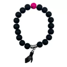 Black and Pink Hand Magnetic Long Distance Bracelets - 2 Pack at Spencer's