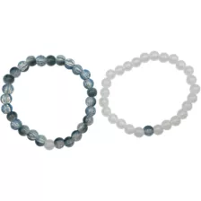 Slate Blue and White Long Distance Bracelets - 2 Pack at Spencer's