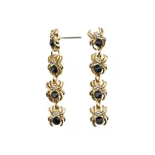 Black Glass Spider Gold-Tone Drop Dangle Earrings at Spencer's