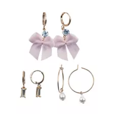 Multi-Pack Pearl-Effect Bow Gold-Tone Hoops - 3 Pack at Spencer's