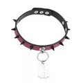 Checkered and Spiked Razor Blade Choker Necklace at Spencer's