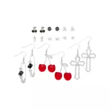 Multi-Pack Casino Cross Dice Stud and Dangle Earrings - 9 Pair at Spencer's
