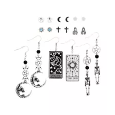 Multi-Pack Tarot Card Stud and Dangle Earrings - 9 Pairs at Spencer's