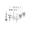 Multi-Pack Fallen Angel Stud and Dangle Earrings - 9 Pairs at Spencer's