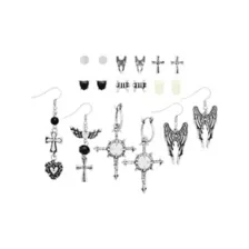 Multi-Pack Fallen Angel Stud and Dangle Earrings - 9 Pairs at Spencer's