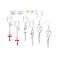 Multi-Pack Cross Skull Screw Stud and Dangle Earrings - 6 Pair at Spencer's