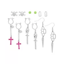 Multi-Pack Cross Skull Screw Stud and Dangle Earrings - 6 Pair at Spencer's