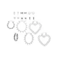 Multi-Pack Barbwire Heart Stud and Dangle Earrings - 9 Pair at Spencer's