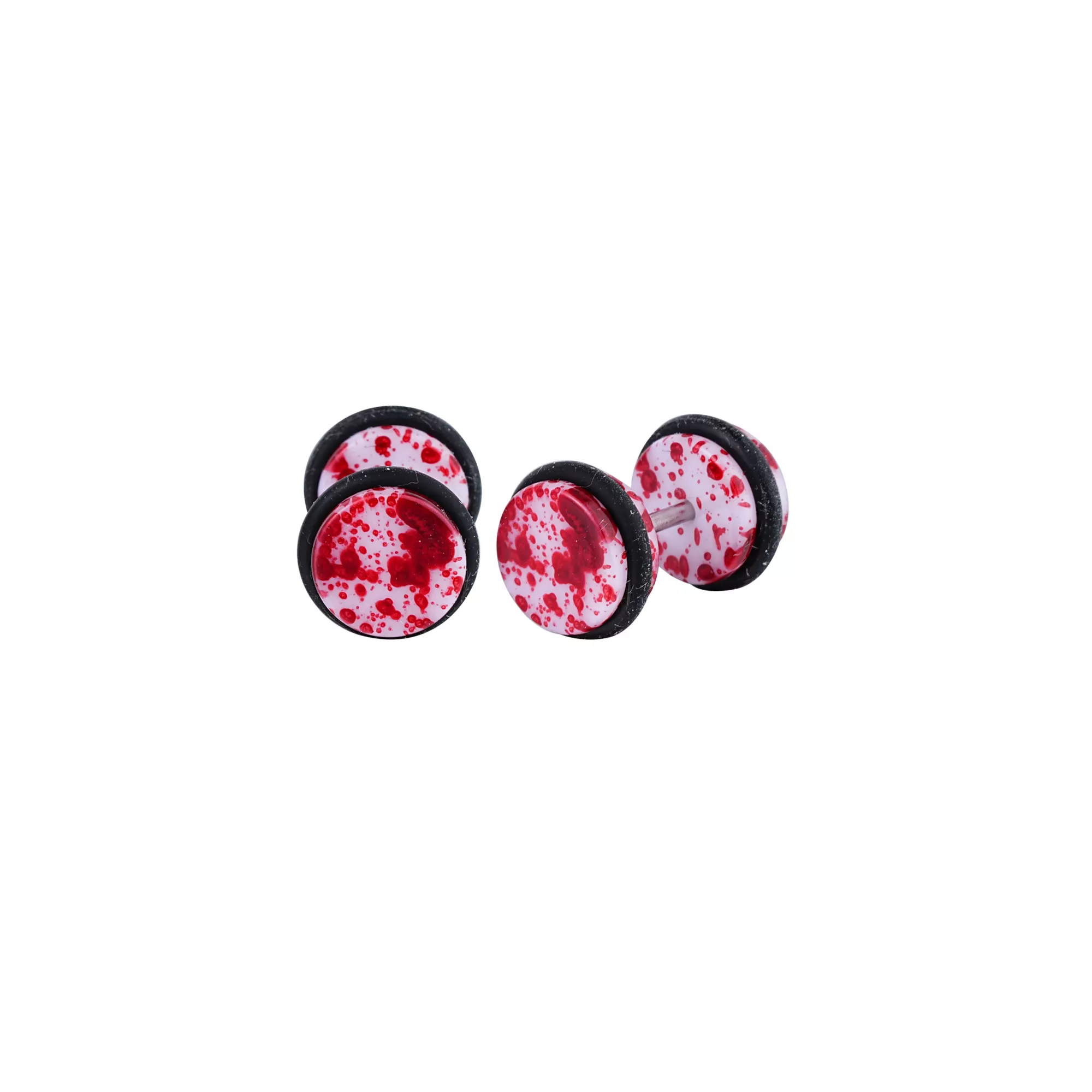 Red and White Splatter Fake Plugs - 18 Gauge