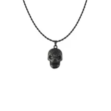 Black Skull Pendant Necklace at Spencer's