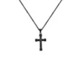 Twisted Cross Black-Tone Necklace at Spencer's