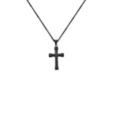 Twisted Cross Black-Tone Necklace at Spencer's