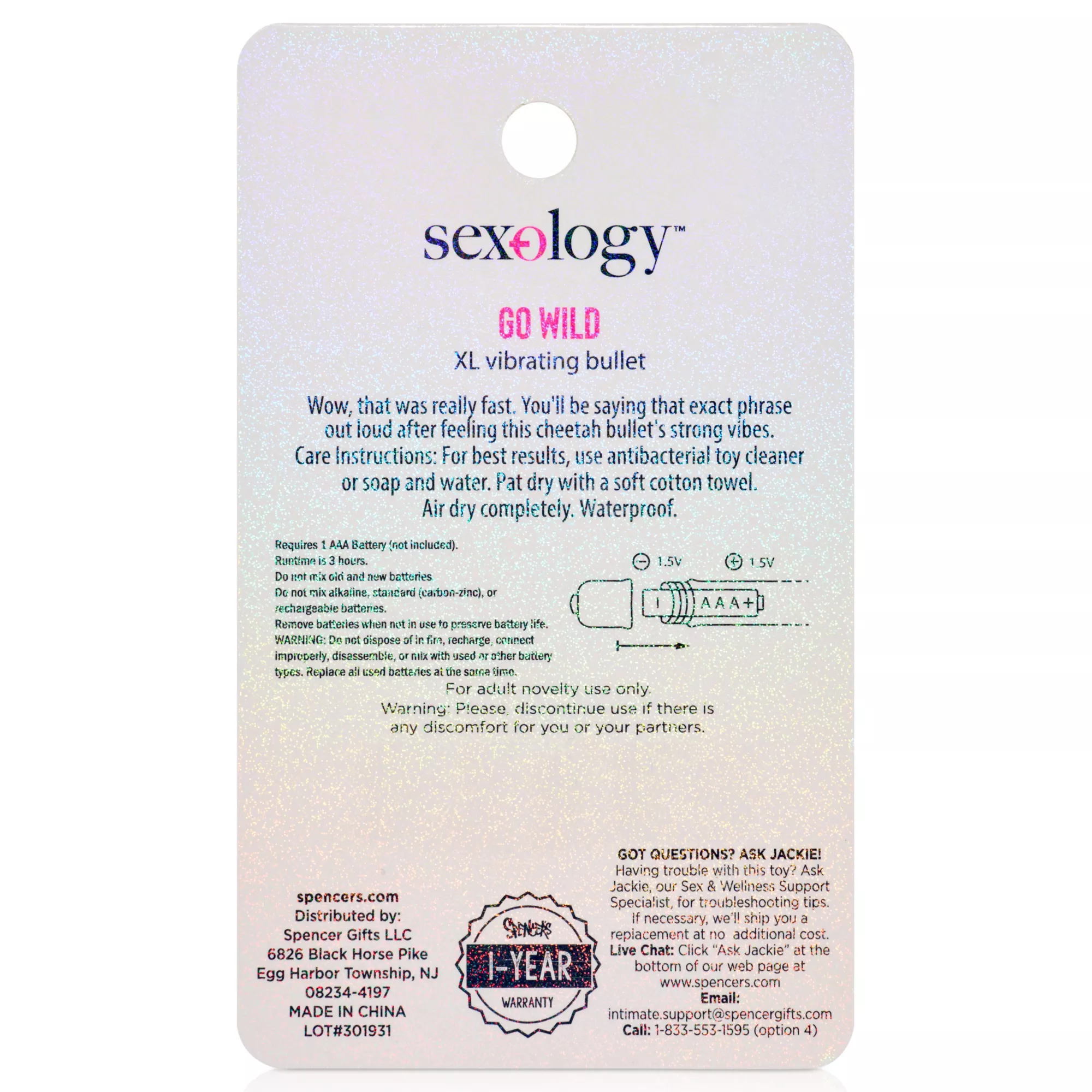 Go Wild XL Bullet Vibrator - Sexology at Spencer's