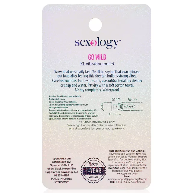 Go Wild XL Bullet Vibrator - Sexology at Spencer's