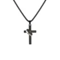 Ringed Cross Black and Silver-Tone Chain Necklace at Spencer's