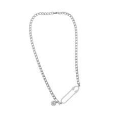 Safety Pin Smiley Face Chain Necklace at Spencer's