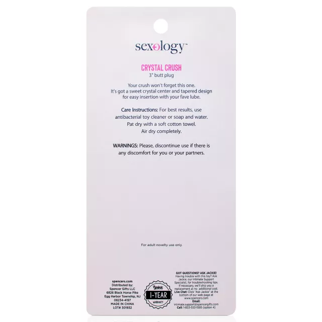 Sexology Crystal Crush Pink Butt Plug at Spencer's