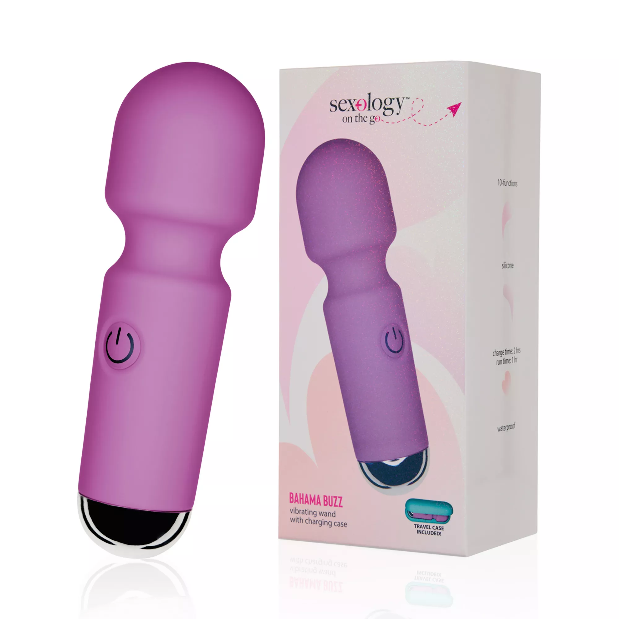 Bahama Buzz Wand Vibrator with Charging Case - Sexology On The Go at Spencer's